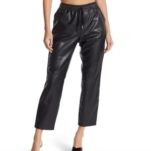 Faux Leather Pants Black | Laundry by Shelli Segal Women's Small Jogger Pull On